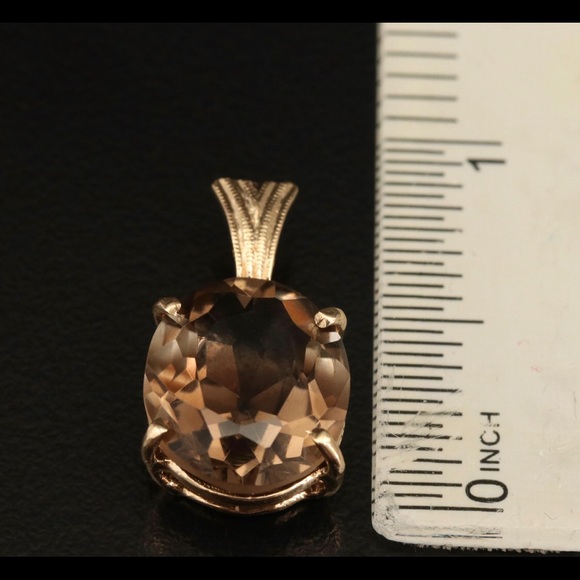 14kt Smokey Quartz Pendant - Picture 3 of 7